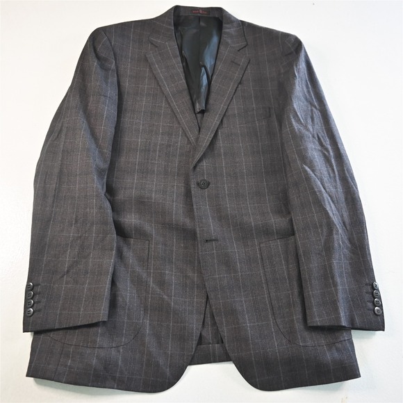 Byron Lars Other - Byron 42R Gray Plaid Dover 100% Wool Mens Blazer Suit Jacket Sport Coat